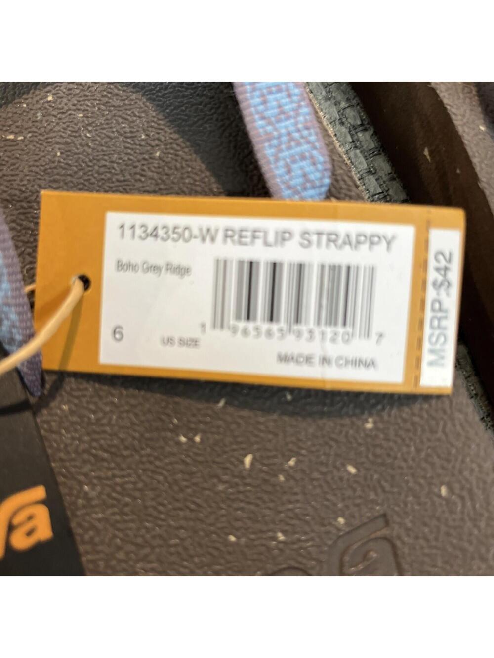 NEW! Teva Women’s REFLIP Strappy Sandals - Boho Gray Ridge Size 6 Recycled $42 - Picture 3 of 6